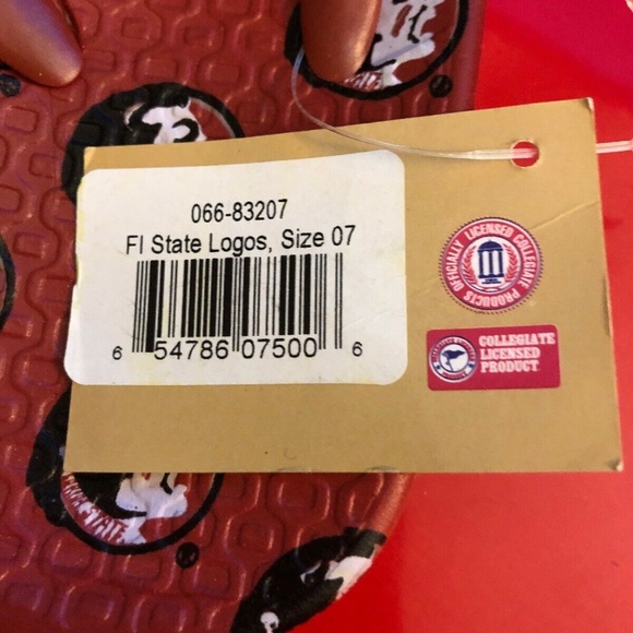 Florida State Seminoles Flip Flops Womens 7 New - Picture 4 of 6